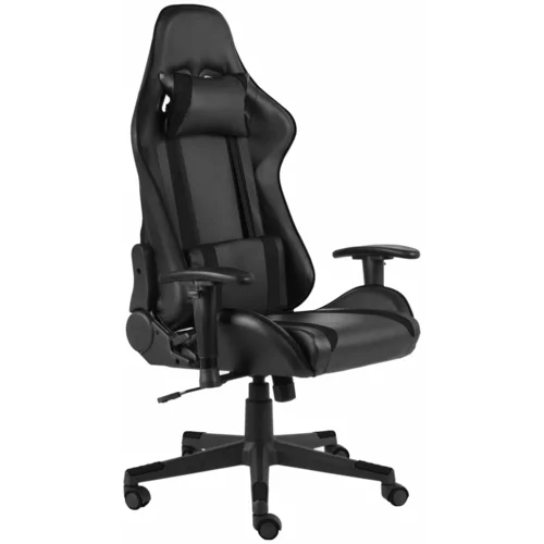 vidaXL Vrtljiv gaming stol črn PVC