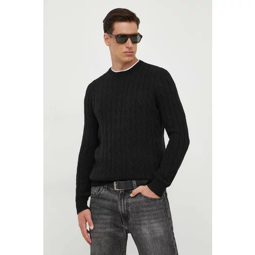 Polo Ralph Lauren Vuneni pulover za muškarce, boja: crna