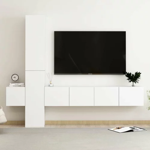  Komplet TV omaric 5-delni bela iverna plošča, (20913205)