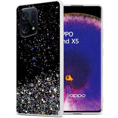 Cadorabo Ohišje, združljivo z Oppo FIND X5 in črna z bleščicami - Zaščitni ovitek iz prožnega silikona TPU s svetlečimi bleščicami, (20859988) Cene