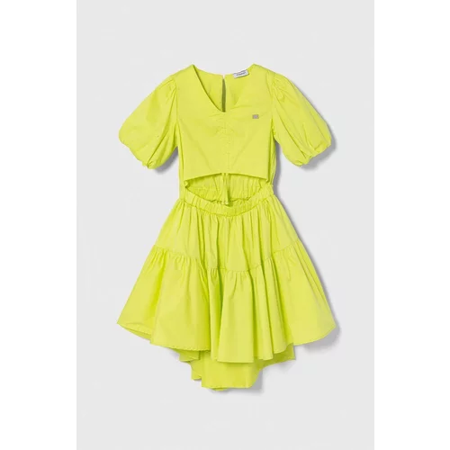 Pinko Up Otroška obleka zelena barva