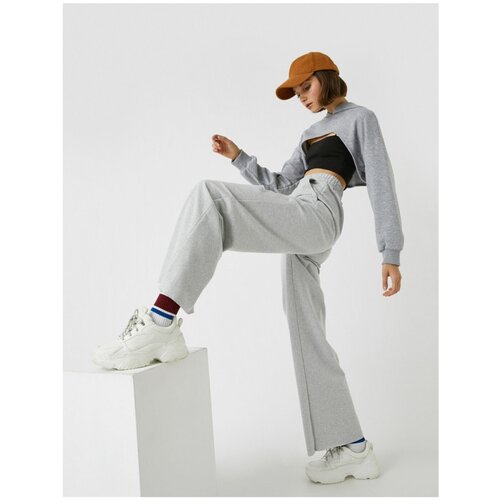 Koton Wide Leg High Waist Waist Elastic Sweatpants Slike