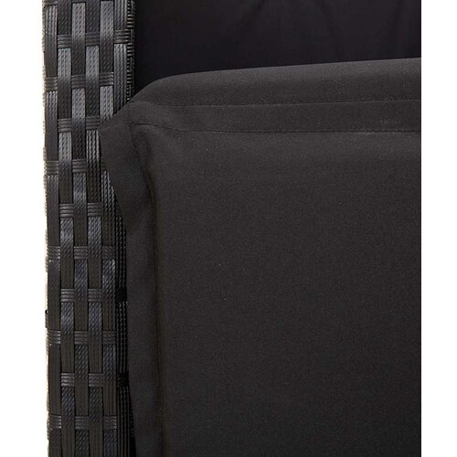  7-dijelni vrtni blagovaonski set s jastucima crni od poliratana Crna 190 cm table length Slike