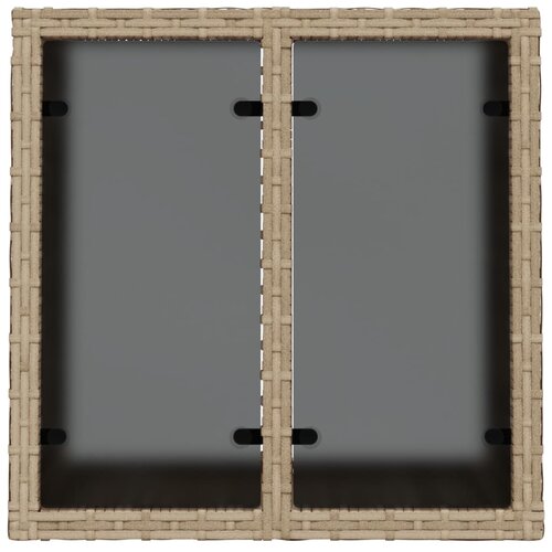  Vrtni stol sa staklenom pločom bež 55x55x37 cm od poliratana Slike