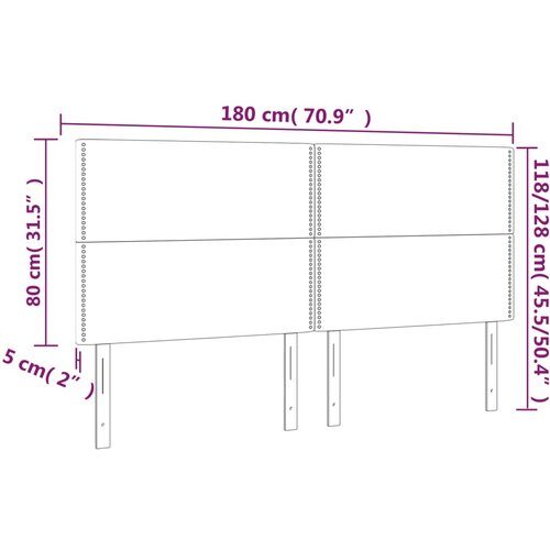  Uzglavlje plavo 180x5x118/128 cm tkanina Slike
