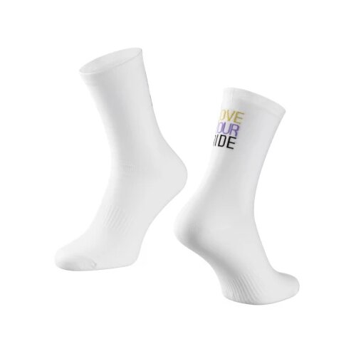 Force Čarape LOVE YOUR RIDE, bela S-M/36-41 Slike