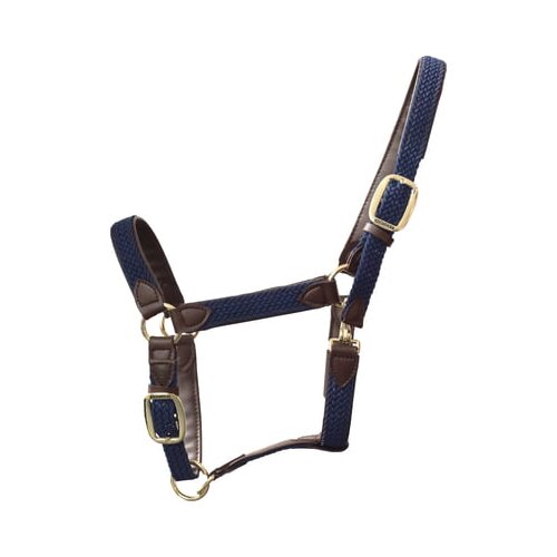 Kentucky Horsewear Pletena najlonska oglavka - mornarsko modra - VB Slike