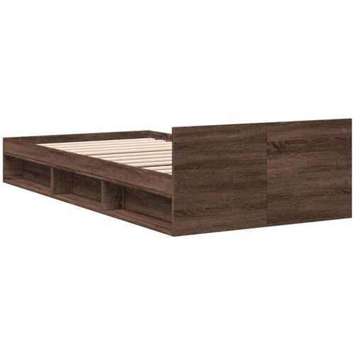 VidaXL Okvir kreveta s ladicom oja smeđeg hrasta 75x190 cm drveni Slike