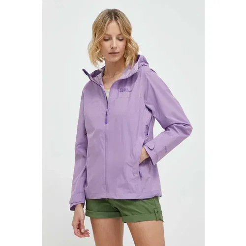 Jack Wolfskin Vodoodporna jakna Elsberg 2.5L ženska, vijolična barva