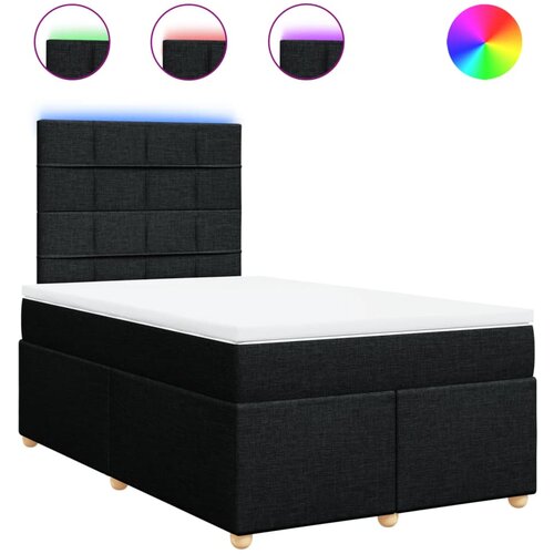 vidaXL Box spring postelja z vzmetnico črna 120x190 cm blago, (21309059) Cene