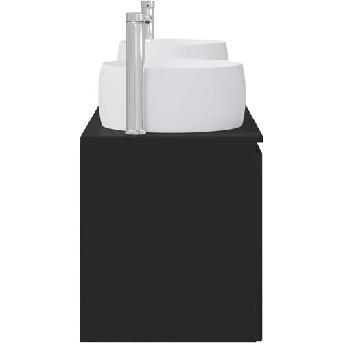  Set ormarića za kupaonicu 3 kom. Crna 49,5 x 44,5 x 66 cm Slike