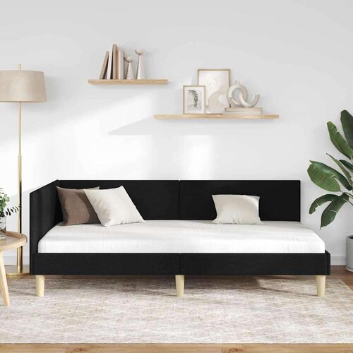 vidaXL Kotna postelja Drugo Črna 80 x 200 cm Tkanina in oblikovan les Cene