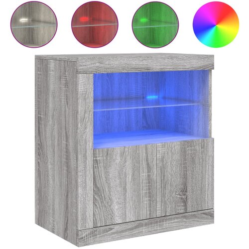 Maison Chic Komoda - Predalnik z LED lučkami siva sonoma 60,5x37x67 cm, (21721417) Cene
