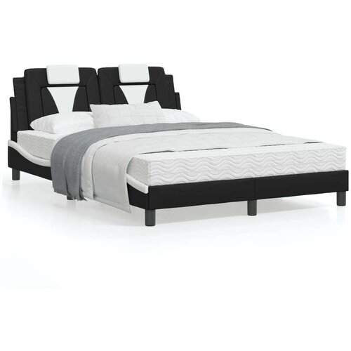  Okvir kreveta LED crno-bijeli 120 x 200 cm umjetna koža Slike