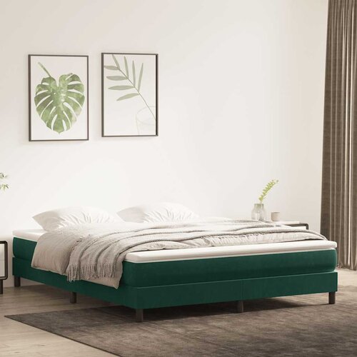  Krevet s boxspring oprugama bez madraca tamnozeleni 180x220 cm bar&amp;scaron;un Slike