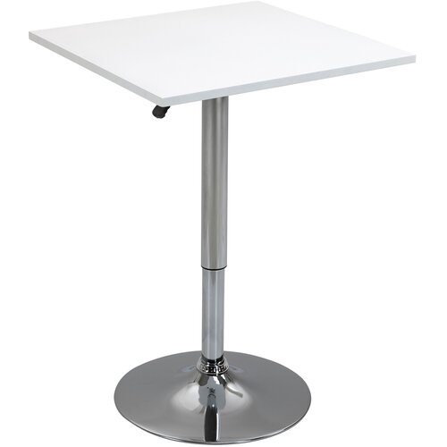 HOMCOM barska miza MDF, kovina 60D x 60&Scaron; x 69 91V cm Bel, (5000242666) Cene