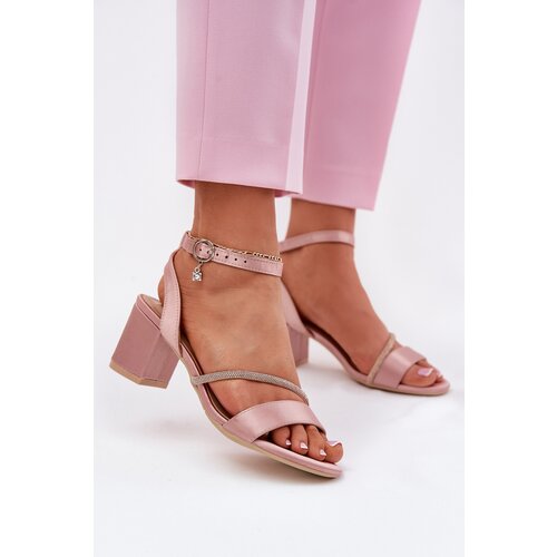 VINCEZA Ladies Sandals On Heel With Zirconia Cene