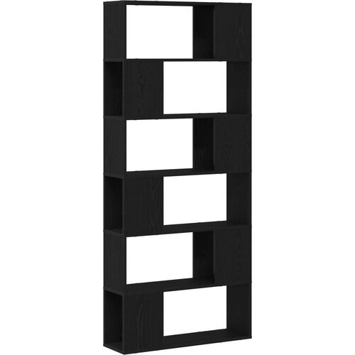  Polica za knjige Crni hrast 80x24x186 cm Konstruirano drvo Slike