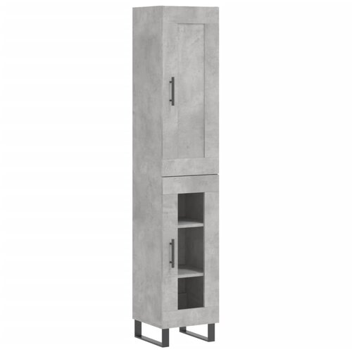 Maison Chic Visoka omara - Komoda - Predalnik betonsko siva 34,5x34x180 cm inženirski les, (21718728) Slike