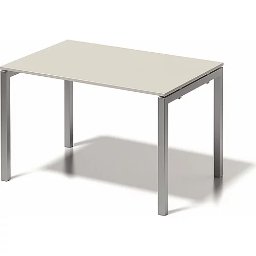 BISLEY Pisalna miza CITO, U-ogrodje, VxŠxG 740 x 1200 x 800 mm, srebrno ogrodje, sivo bela plošča