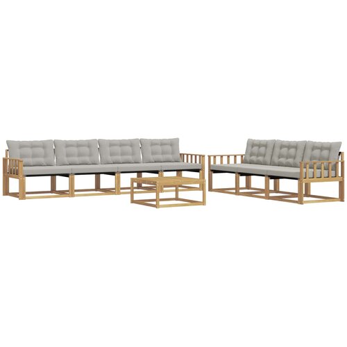  Set vanjskih sofa 8 kom. Bijela i svjetlosiva Slike