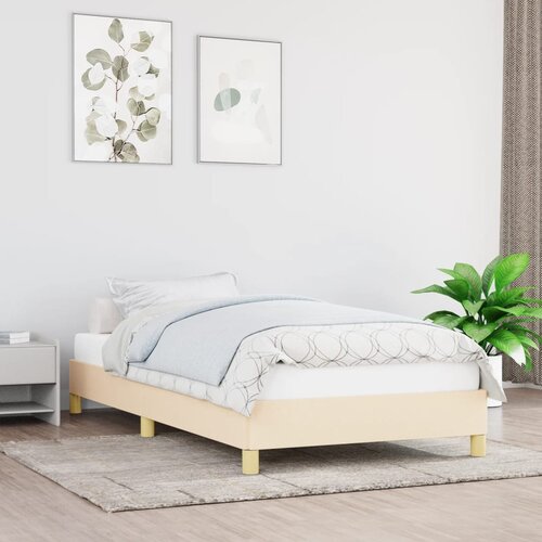 The Living Store Posteljni okvir krem 90x200 cm blago - Posteljni Okvir, (21522950) Slike
