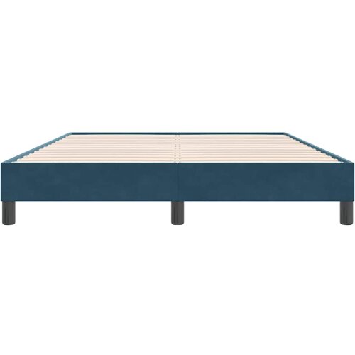 Box Spring krevet bez madracem tamnoplavi 160x220 cm samt Slike