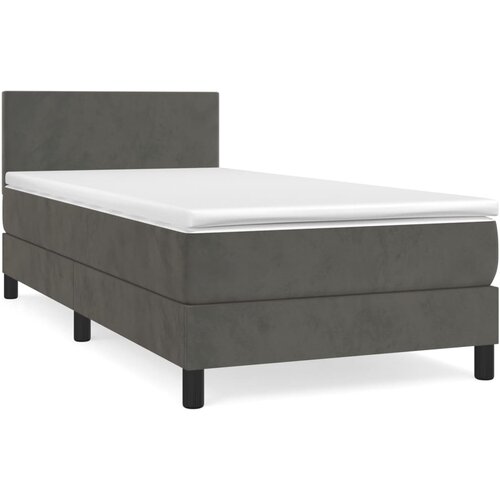 VidaXL Box spring postelja z vzmetnico temno siva 80x200 cm žamet, (20725568) Slike