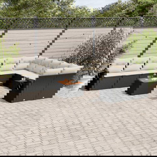 vidaXL 11-dijelni set vrtnih sofa od poliratana s jastucima crni Cijene