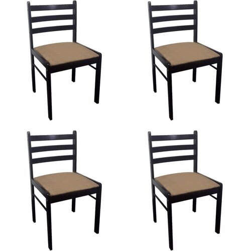 Maison Chic Jedilni stoli - Vzorci stoli 4 kosi rjavi iz trdnega kavčukovca in žameta A836, (22032709) Cene