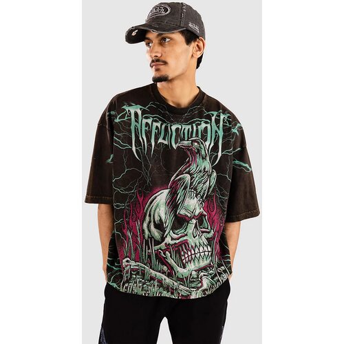 Affliction Ghost Image T-shirt black / brown lava wash Cene