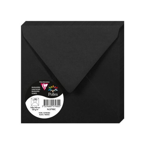 Clairefontaine kuverte Pollen 140x140mm 120gr crne 1/20 Cene