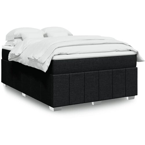 vidaXL Box spring postelja z vzmetnico črna 140x200 cm blago Cene
