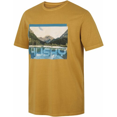 Husky Men's cotton T-shirt Tee Lake M mustard Slike