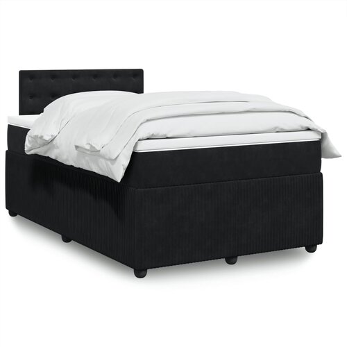 vidaXL Box spring postelja z vzmetnico črna 120x200 cm žamet Cene