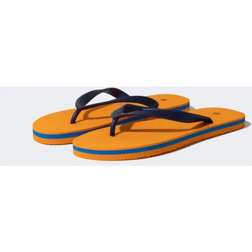 Defacto Men&#39;s Flat Sole Slip On Faux Leather Flip Flops