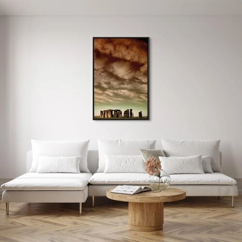  Slika - Clouds Over Stonehenge (1 Part) Vertical 80x120 U crnom drvenom okviru Slike