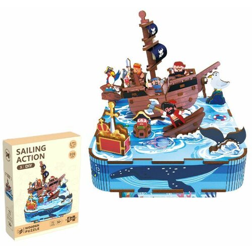  Drvene muzicke puzzle 3d sailing action 68054 ( 91/71767 ) Slike