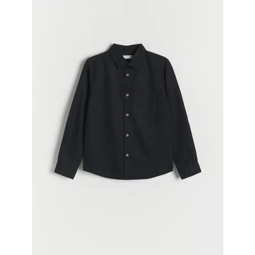 Reserved - Košulja od mješavine lana - crno