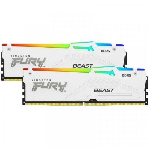 Kingston Memorija FURY Beast White RGB XMP 32GB (2x16GB) 5600MT/s DDR5 CL40 DIMM, KF556C40BWAK2-32 Slike
