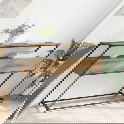 vidaXL Konzolna stolica s ladicama Umjetnički hrast 100 x 40 x 75 cm Cene