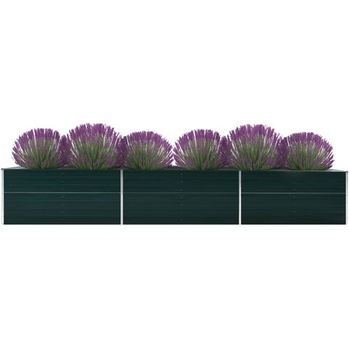 vidaXL Visoka greda pocinkano jeklo 480x80x77 cm zelena Cene