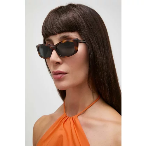 Saint Laurent Sončna očala ženska, rjava barva, SL 658