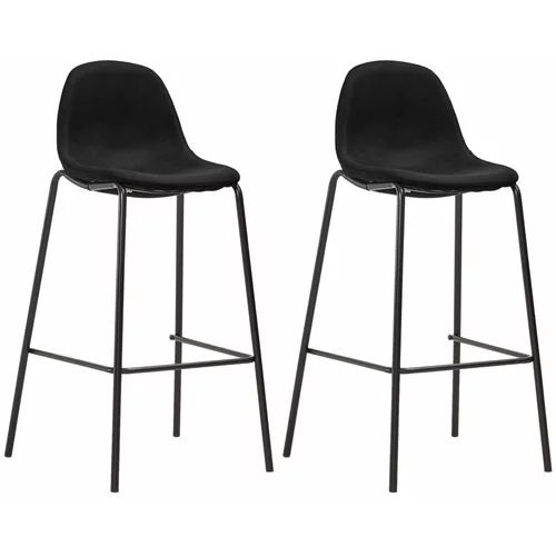 vidaXL Barski stoli 2 kosa črno blago, (20817407)