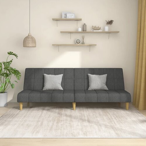 The Living Store Kavč dvosed z ležiščem temno sivo blago - Raztegljiv Kavč, (21661464) Cene