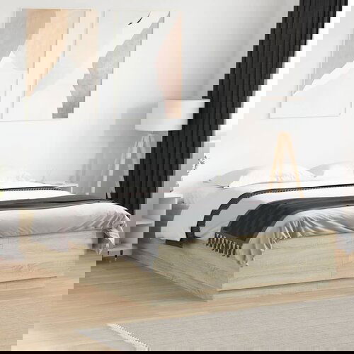 Furnova Posteljni okvir sonoma hrast 150x200 cm inženirski les, (21940947) Slike