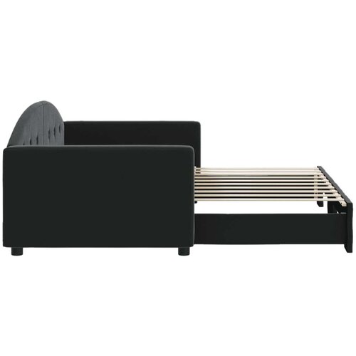 VidaXL Dnevni krevet na razvlačenje crni 90 x 190 cm bar&amp;scaron;unasti Slike