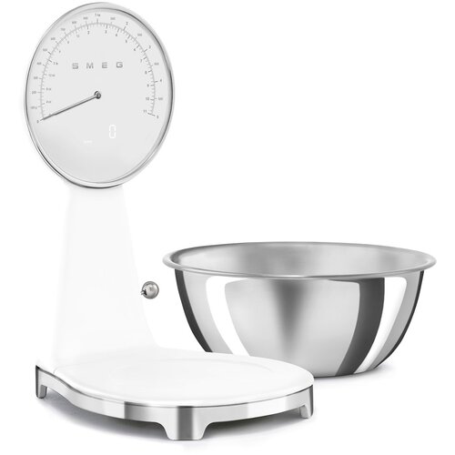 Smeg KSF01WHWW Digitalna i analogni iz kuhinjska vaga, retro dizajn 50-ih, maks. 5kg, Bijela Cijene