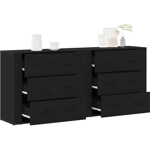  Kreveta Crni hrast 160 x 33 x 70 cm Konstruirano drvo Slike