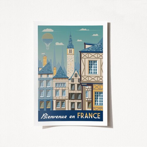 Wallity poster Bienvenue En France-1959, 50x70 cm Cene